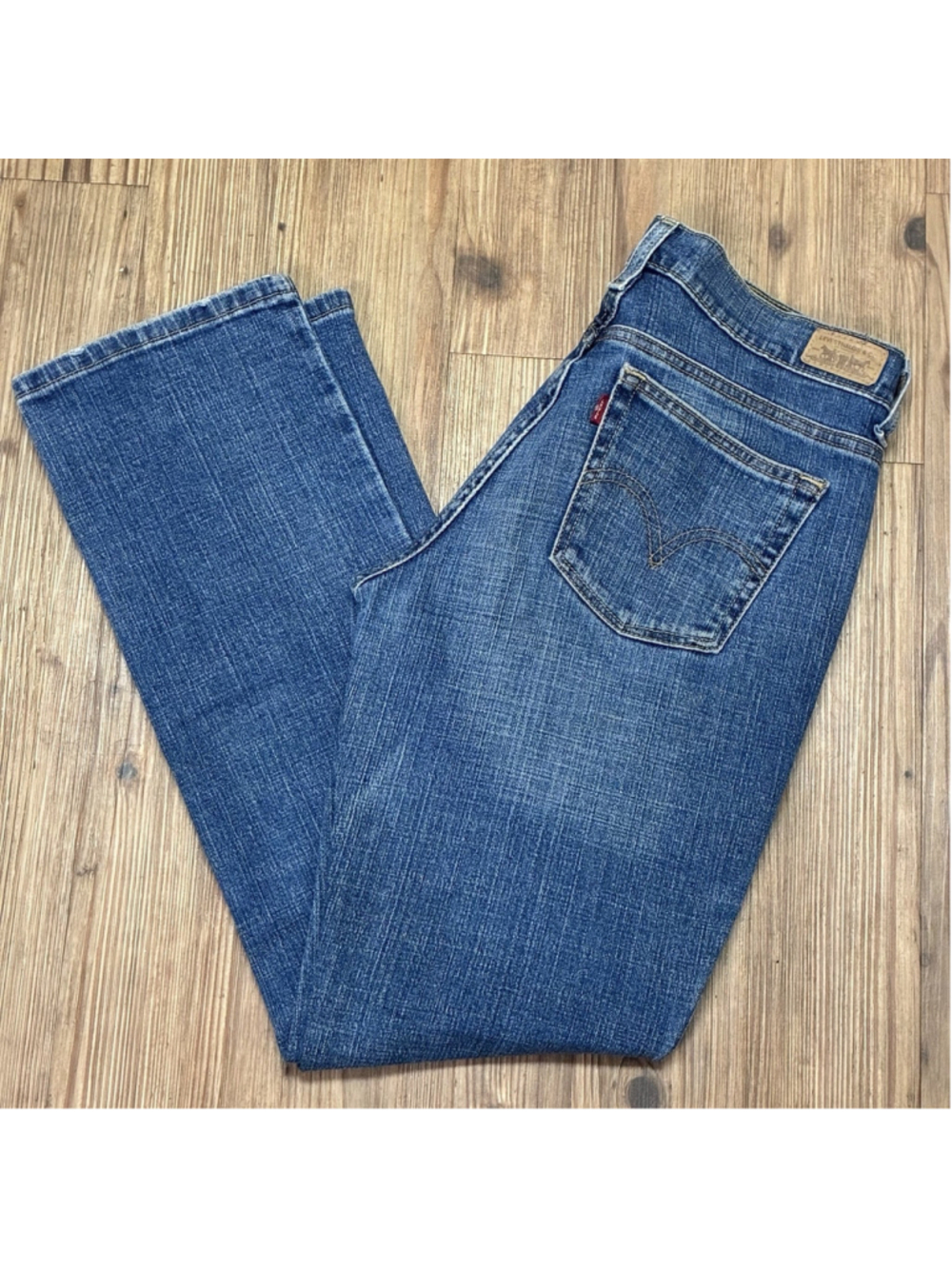 Levi’s Women’s 505 Straight Leg Blue Denim Jeans SZ6 M Medium Wash School Casual